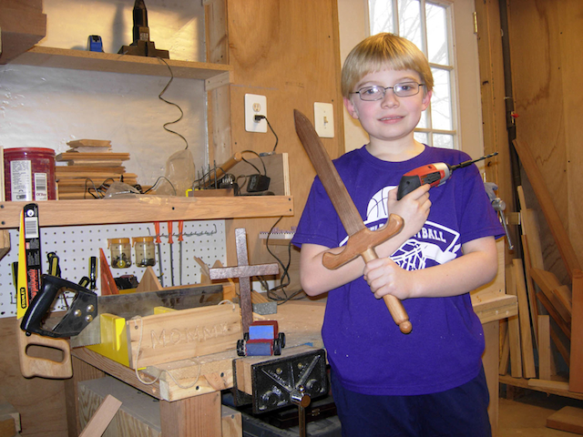 Adam gets woodworking