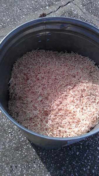 A bucket full of sawdust
