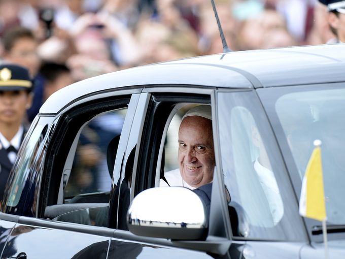 Pope Francis in a FIAT